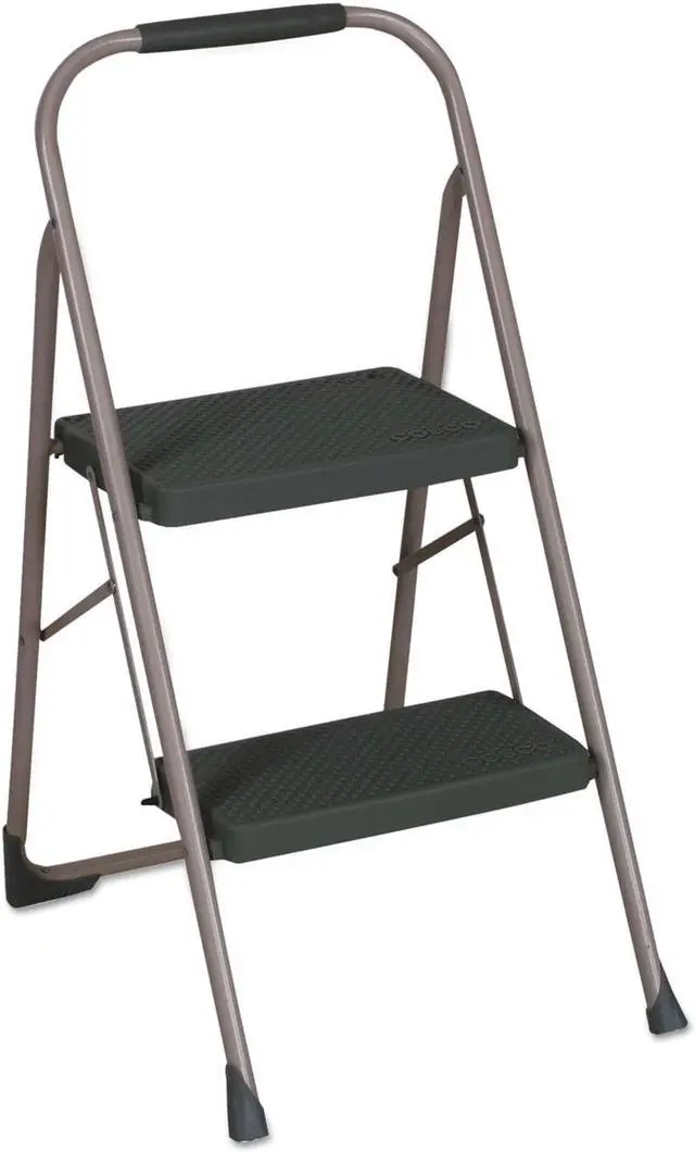 Alt view image 7 of 11 - Cosco 2-Step Big Step Folding Stool 200lb 22" Spread Black/Gray 11308PBL1E