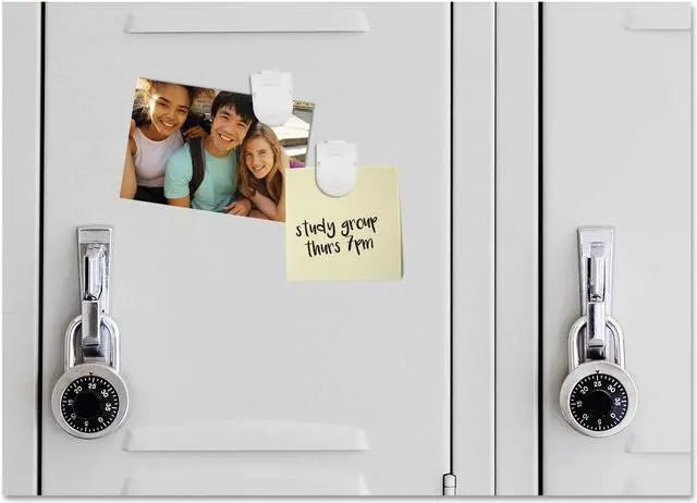 Alt view image 7 of 8 - Advantus Magnetic/Adhesive Clips, 0.25", White, 20/Box 75356