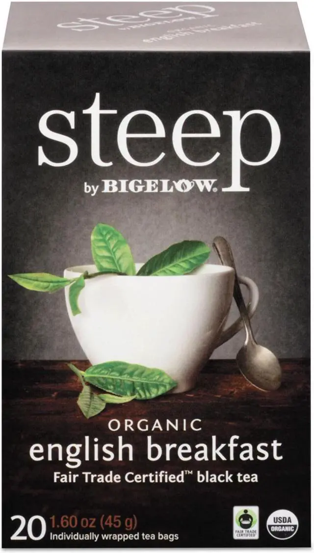Alt view image 8 of 12 - Bigelow Steep Tea, English Breakfast, 1.6 Oz Tea Bag, 20/Box 17701