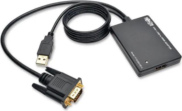 Alt view image 3 of 12 - Tripp Lite P116-003-HD-U VGA to HDMI Converter/Adapter with USB Audio and Power, 1080p