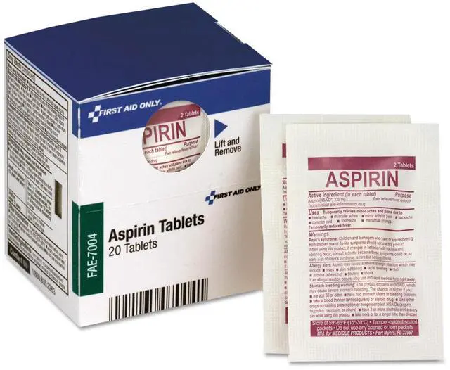 Alt view image 2 of 6 - First Aid Only Smartcompliance Aspirin Refill, 2/Packet, 10 Packet/Box FAE7004