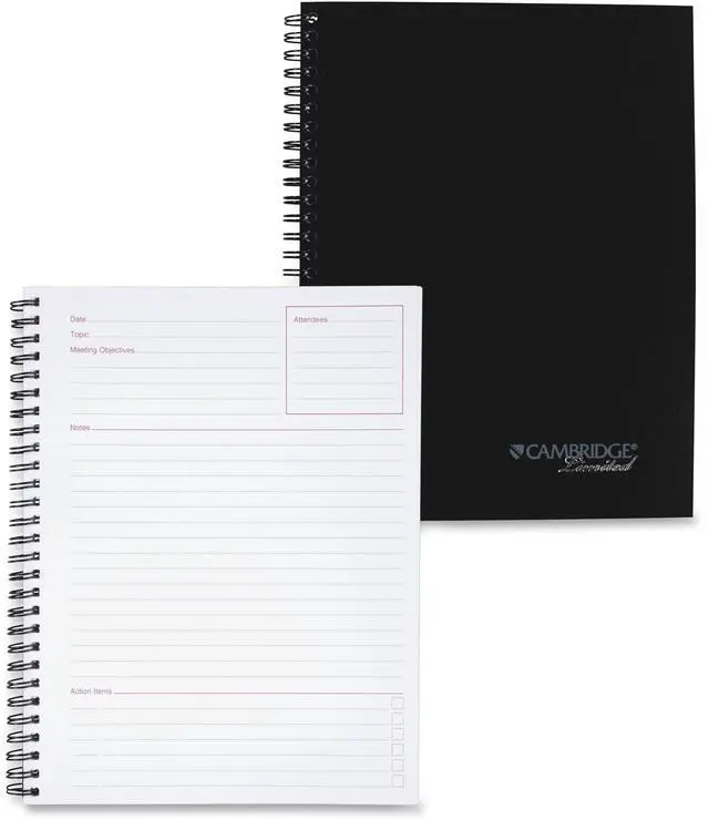 Alt view image 3 of 9 - Mead Limited Meeting Notebook 9-1/2"x7-1/4" Rld 80Pgs BK 06982