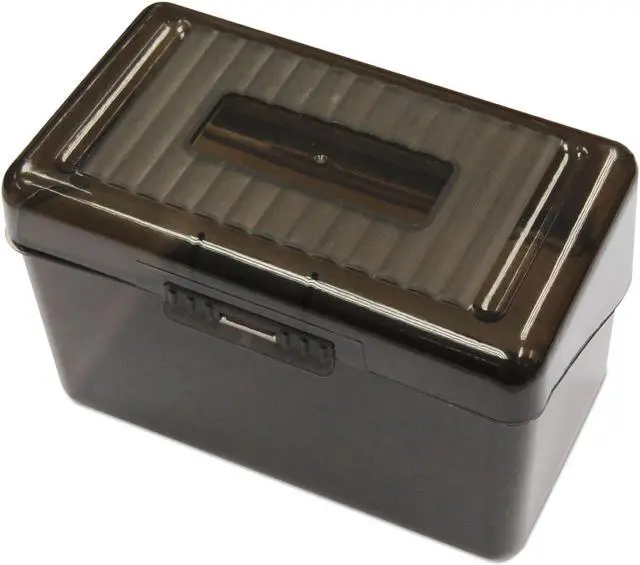 Main image of Universal Plastic Index Card Boxes 4" x 6" Translucent Black 47287