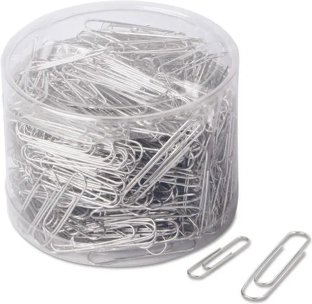 Main image of Universal Plastic-Coated Paper Clips No. 1 Clear/Silver 1000/Pack 21001