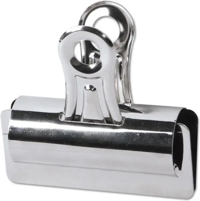 Main image of Universal Bulldog Clips Steel 1" Capacity 3" Wide Nickel-Plated 12/Pack 31266