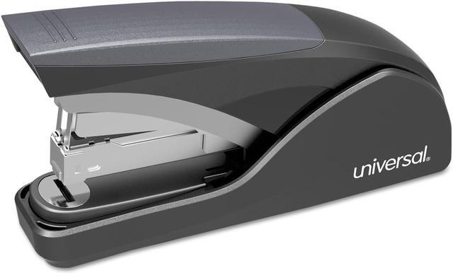 Deluxe Power Assist Flat-Clinch Full Strip Stapler, 25-Sheet Capacity, Black/Gray