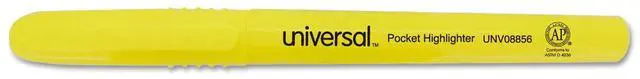 Main image of Universal Pocket Clip Highlighter Chisel Tip Fluorescent Yellow Ink 36/Pack 08856