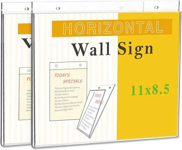 Alt view image 5 of 11 - Universal Wall Mount Sign Holder 11" x 8 1/2" Clear 76883