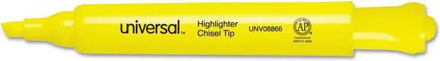 Main image of Universal Desk Highlighter Chisel Tip Fluorescent Yellow 36/Pack 08866