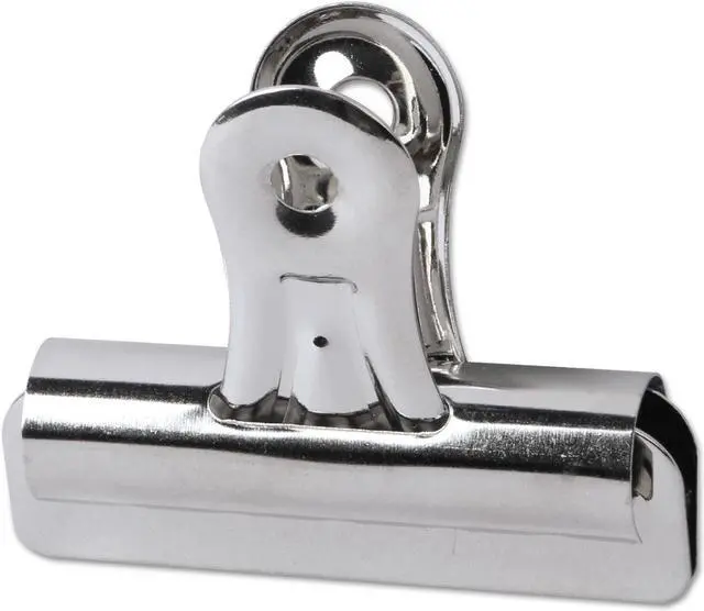Main image of Universal Bulldog Clips Steel 1/2" Capacity 2 1/4" Wide Nickel-Plated 36/Pack 31264