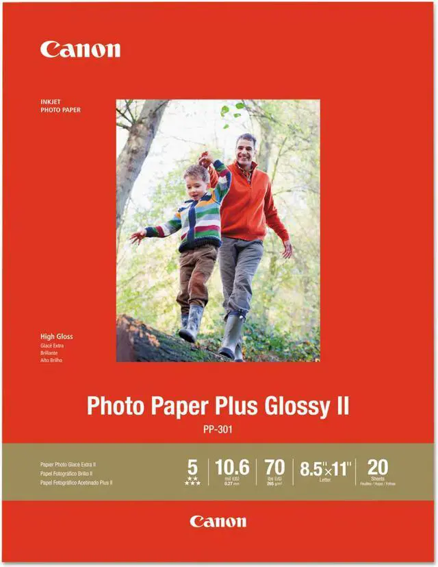 Alt view image 5 of 11 - Canon Photo Paper Plus Glossy Ii, 8.5 X 11, Glossy White, 20/Pack 1432C003