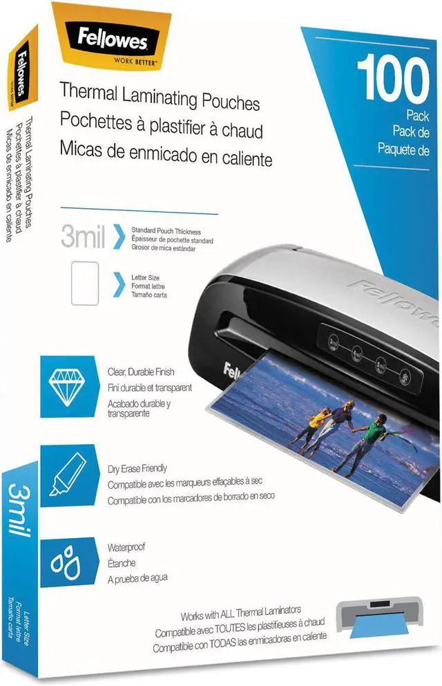 Alt view image 6 of 20 - Fellowes Laminating Pouches Letter Size Hot Pouch 9 x 11.5 3 mil 100 pack 5743301
