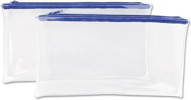 Alt view image 13 of 13 - Zippered Wallets/Cases, 11 x 6, Clear/Blue, 2/Pack 69025