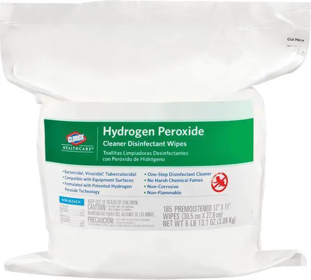 Alt view image 2 of 7 - Clorox Healthcare CLO30827 Hydrogen Peroxide Cleaner Disinfectant Wipes Refill, 185 Count