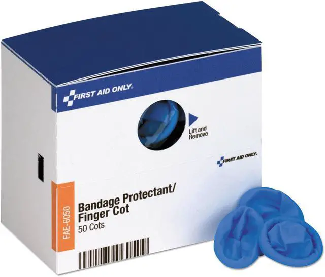 Alt view image 5 of 5 - First Aid Only FAE6150 Refill F/Smartcompliance Gen Business Cabinet, Finger Cots, Blue, Nitrile, 50/Bx