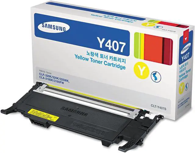 Alt view image 7 of 8 - Yellow Toner Cartridge for Samsung CLT-Y407S CLP-320, CLP-320N, CLP-325, CLP-325W, CLX-3180, CLX-3185, CLX-3185FN, CLX-3185FW, CLX-3185N, Genuine Samsung Brand