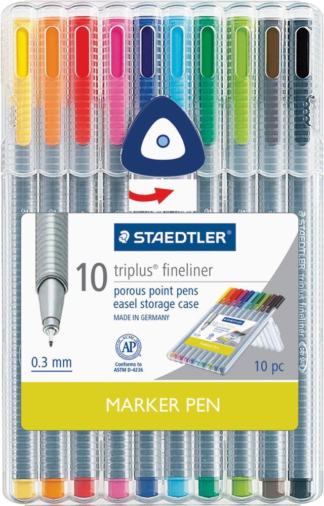 Staedtler Fineliner Porous Point Pen .3mm 10/ST Assorted 334SB10US 