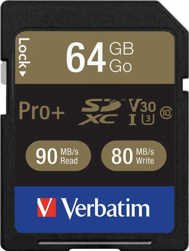 Alt view image 10 of 19 - Verbatim Memory Card SDXC 90MB/s Read Speed 64GB BK/GD 49197