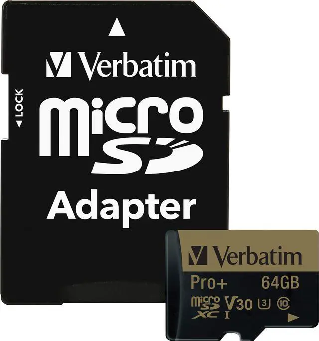 Main image of Verbatim Memory Card microSDXC w/Adapter 64GB BK/GD 44034
