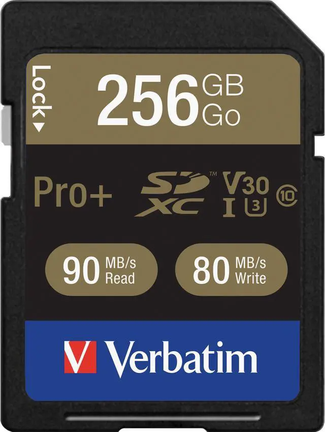 Alt view image 16 of 20 - Verbatim Memory Card SDXC 90MB/s Read Speed 256GB BK/GD 99141