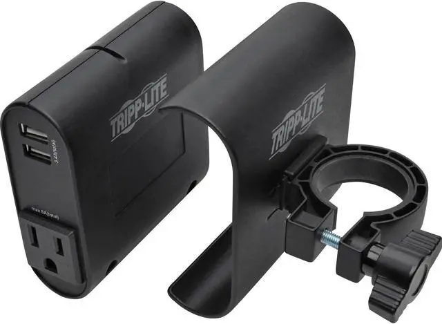 Alt view image 8 of 20 - Tripp Lite DMACUSB Ac/Usb Charging Clip For Display Mounts - Power Adapter - Ac / Usb - 3.4 A - 4 Output Connectors (2 X Usb, 2 X Nema 5-15) - Black