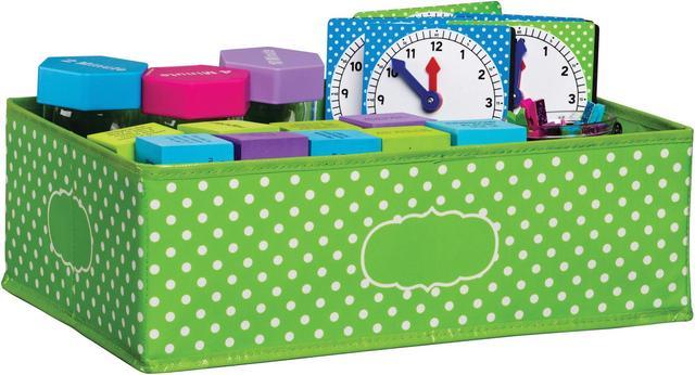 Lime Polka Dots Small Storage Bin - TCR20818, Teacher Created Resources