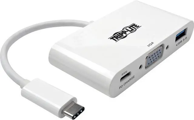 Alt view image 6 of 19 - Tripp Lite USB C to VGA Multiport Adapter w/ PD Charging USB Type C to VGA (U444-06N-VU-C)