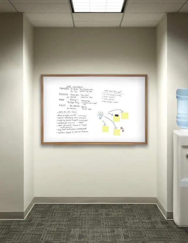 Alt view image 6 of 11 - GHENT M2W-35-4 36-5/8"x60-5/8" Plastic Whiteboard, Gloss
