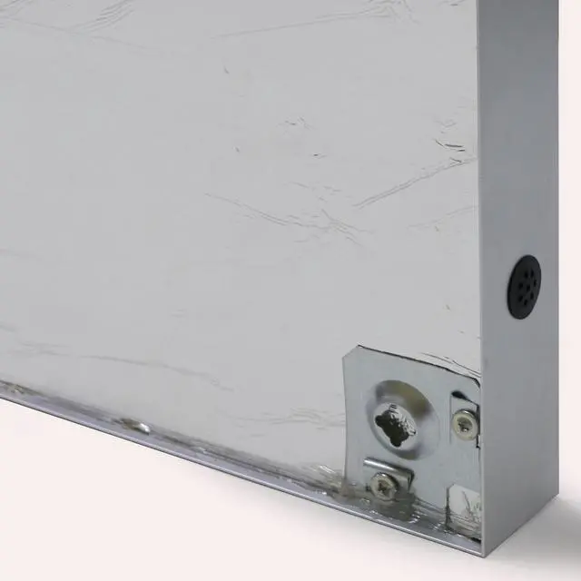 Alt view image 4 of 5 - Ghent PA34896VX-193 3 Door Enclosed Vinyl Bulletin Board with Satin Frame - 96" x 48" - Silver Surface, Satin Aluminum Frame