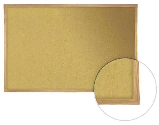 Alt view image 6 of 11 - Ghent 1434-1 Natural Cork Bulletin Board with Wood Frame - 46.5" x 36" - Tan Surface, Oak Finished Wood Frame