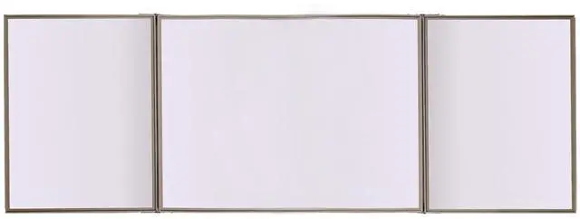 Alt view image 3 of 9 - Ghent 41300 VisuALL PC Whiteboard Cabinet with Fabric Bulletin Board Exterior Doors - 36" x 24" - Beige/White Surface, Satin Aluminum Frame
