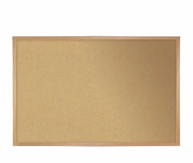 Alt view image 5 of 11 - Ghent 1434-1 Natural Cork Bulletin Board with Wood Frame - 46.5" x 36" - Tan Surface, Oak Finished Wood Frame
