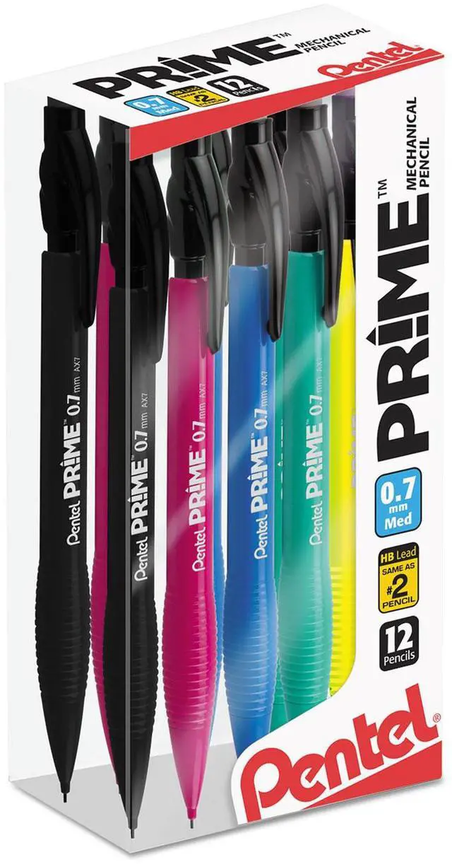 Main image of Pentel AX7PC12M Prime Mechanical Pencil, Black, Assorteds, Dozen
