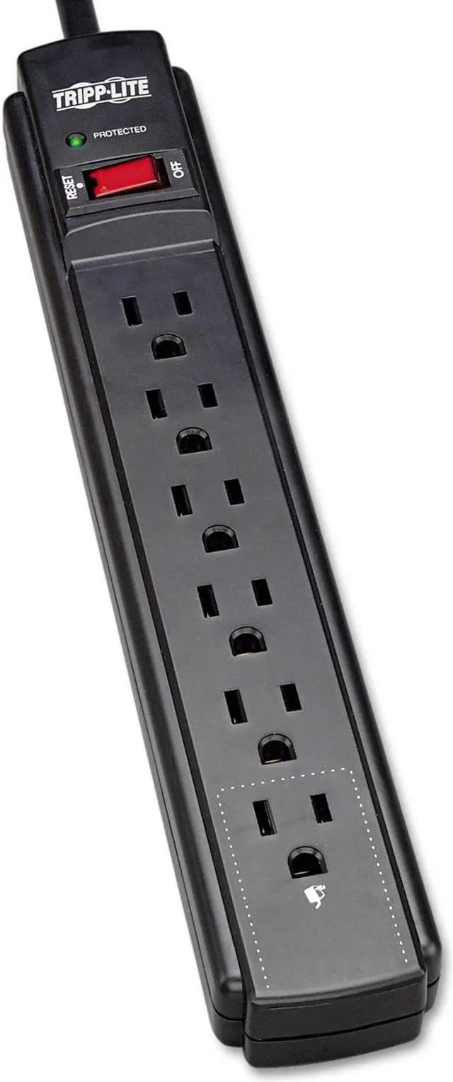 Alt view image 11 of 15 - Tripp Lite Tlp606B 6-Outlet Surge Protector/Suppressor ,6-Ft Cord, Black