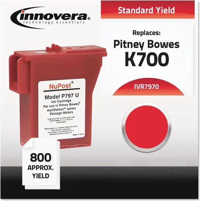 Alt view image 13 of 16 - Innovera 7970 Red Ink Cartridges, 800 Pages, Compatible with Pitney Bowes Printer
