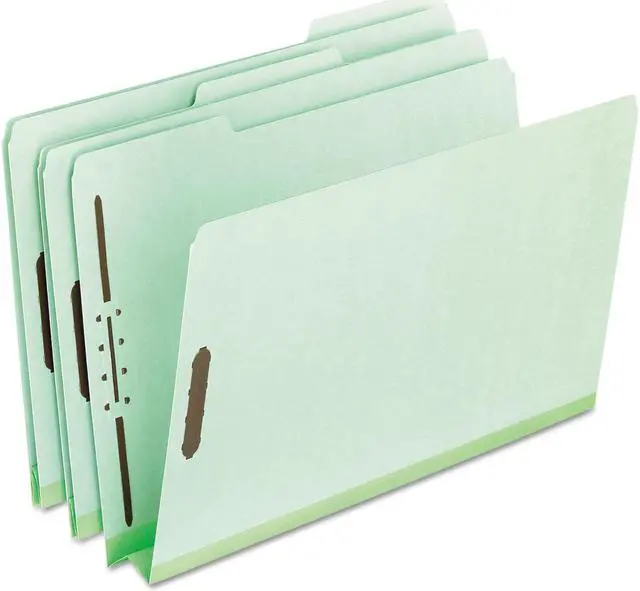 Alt view image 4 of 6 - Tops Pendaflex 17186 Pressboard Folders with two 2   Cap Fasteners  Legal  Green  25/bx
