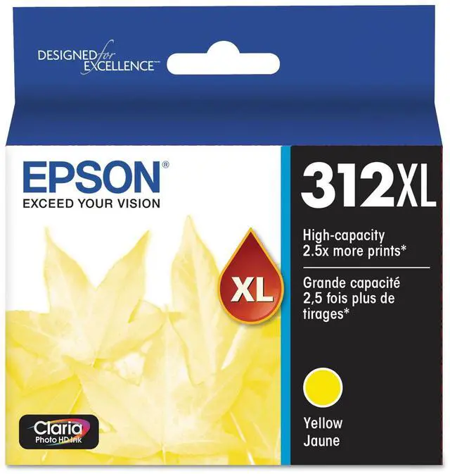 Alt view image 4 of 12 - Epson T312XL Claria High Capacity Ink Cartridge for Inkjet Printer, Yellow