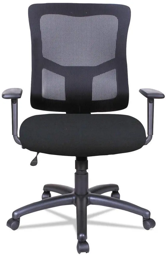 Alt view image 15 of 20 - Alera ALEELT4214F Elusion II Series Mesh Mid-Back Swivel/Tilt Chair with Adjustable Arms