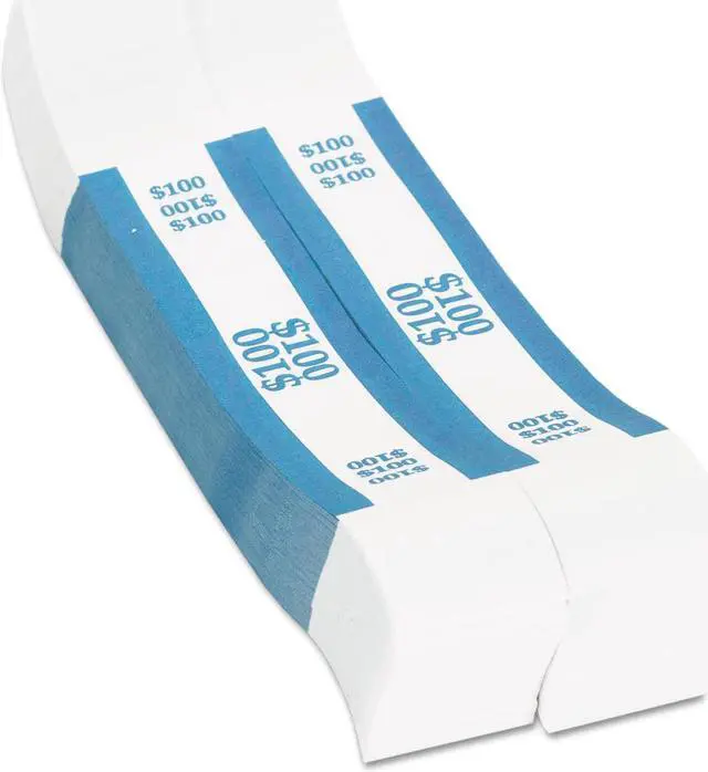 Alt view image 11 of 11 - Coin-Tainer Currency Straps Blue $100 in Dollar Bills 1000 Bands/Pack 400100