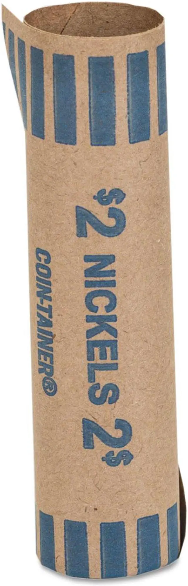 Alt view image 6 of 6 - Coin-Tainer Preformed Tubular Coin Wrappers Nickels $2 1000 Wrappers/Box 20005