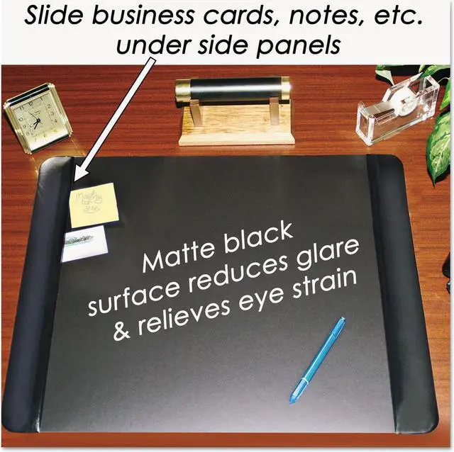 Alt view image 6 of 9 - Artistic Executive Desk Pad with Leather-Like Side Panels 36 x 20 Black 413861