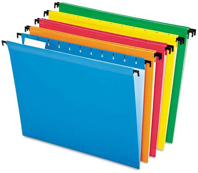 Alt view image 16 of 20 - Pendaflex Poly Laminate Hanging Folders Letter 1/5 Tab Assorted 20/Box