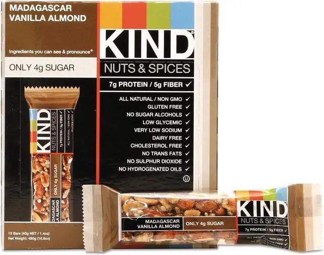 Alt view image 8 of 14 - KIND 17850 Nuts and Spices Bar, Madagascar Vanilla/Almond, 1.4 oz, 12/Box