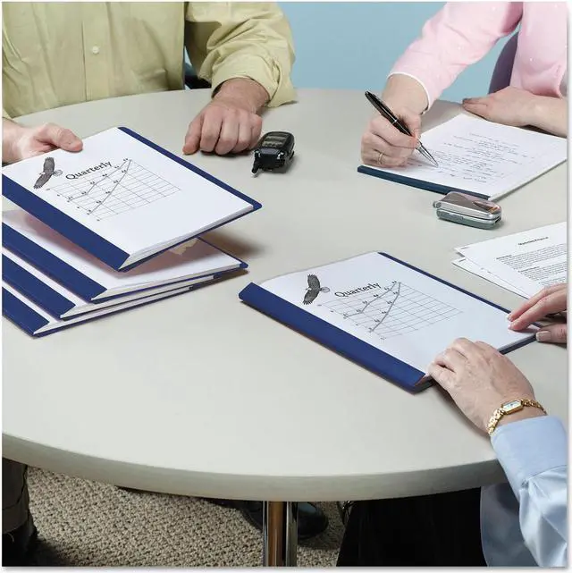 Alt view image 12 of 12 - Smead Poly Report Cover Tang Clip Letter 1/2" Capacity Clear/Dark Blue 25/Box