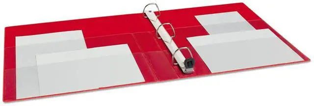 Alt view image 13 of 15 - Avery Heavy-Duty View Binder w/Locking 1-Touch EZD Rings 1" Cap Red 79170