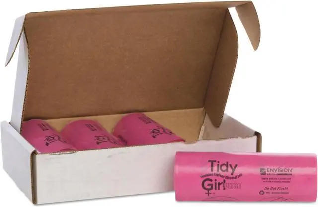 Alt view image 13 of 16 - Stout Tidy Girl Feminine Hygiene Sanitary Disposal Bags 150/Roll 4 Rolls/Carton