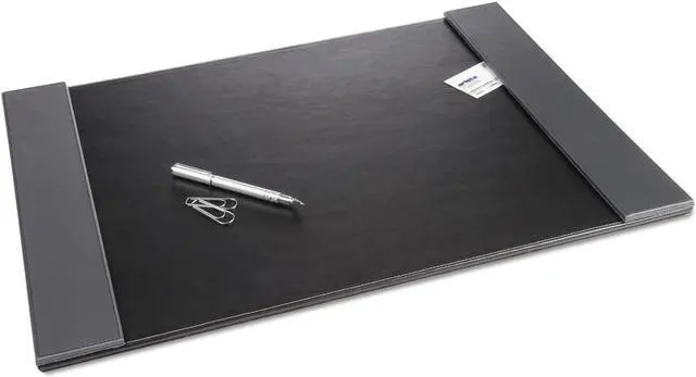 Alt view image 7 of 9 - Artistic Monticello Desk Pad with Fold-Out Sides 24 x 14 Black 5240BG