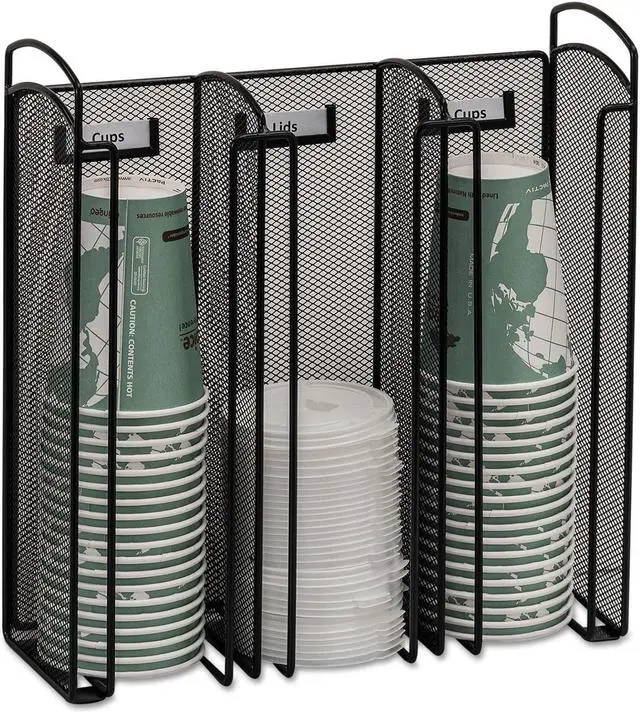 Alt view image 12 of 20 - Safco Onyx Mesh Cup and Lid Holder, Black-BL