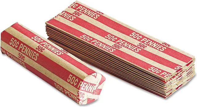 Alt view image 13 of 15 - Coin-Tainer Flat Coin Wrappers Pennies $.50 1000 Wrappers/Box 30001