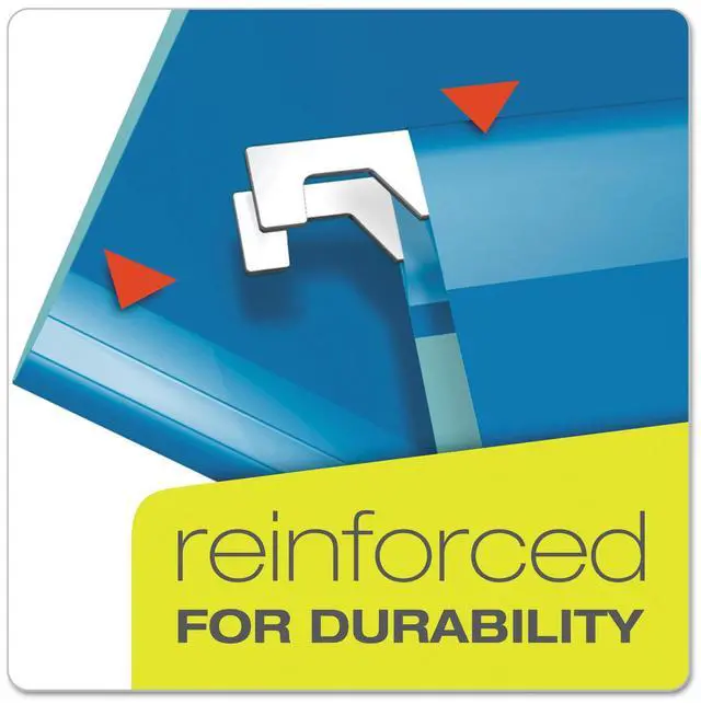 Alt view image 12 of 15 - Pendaflex Reinforced 2" Extra Capacity Hanging Folders 1/5 Tab Letter Blue 25/Box 4152X2BLU